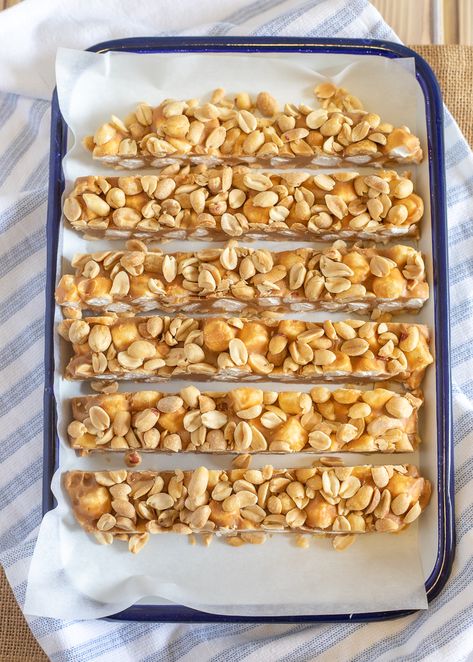 Salted Nut Roll - The Timeless Baker Homemade Salted Nut Rolls, Homemade Zagnut Candy Bars, Salted Nut Roll Recipe, Oklahoma Nut Candy Recipe, Salted Nut Roll Bars, Salted Nut Roll, Salted Nut Rolls, Nut Roll Recipe, Payday Candy Bar