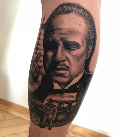 Godfather Portrait, Amazing Tattoos For Men, Men Over 60, Vito Corleone, Tattoo Rose, Amazing Tattoos, Incredible Tattoos, Hand Tattoos For Guys, The Godfather