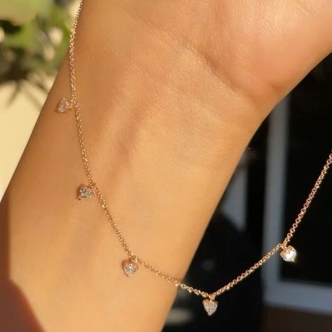 MARJ JEWELRY on Instagram: "It’s all LOVE 🤍 5 hearts diamond dangle necklace pictured in 18k rose gold #marjjewelry" Heart Diamond Necklace, Dangle Necklace, Heart Necklace Diamond, Gold Ring Designs, Dangle Necklaces, Heart Diamond, All Love, Diamond Heart, Love Is All