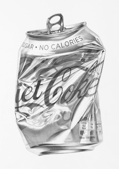 Crushed Can Reference, Coke Can Art, Crushed Can, Coke Can, Coke Cans, Diet Coke, Gcse Art, Tattoo Images, Limited Edition Prints