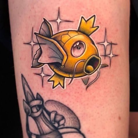 Magikarp Tattoo, Gyarados Tattoo, Shiny Magikarp, Gengar Tattoo, Fairy Tail Tattoo, Pokemon Sleeves, Nintendo Tattoo, Gamer Tattoos, Video Game Tattoo