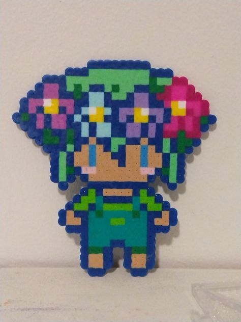 Basil Full Body Sprite Omori, Basil Omori Perler Beads, Basil Omori Nendoroid, Basils Photo Album Omori, Cursed Basil Omori, Perler Bead Art, Perler Bead, Skin Tone, Perler Beads