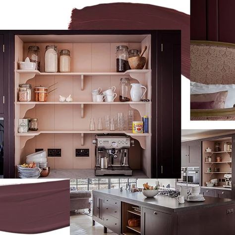 Colour Masterclass: Aubergine | SheerLuxe Aubergine Paint Color, Aubergine Paint, White Sitting Room, Neutral Wall Colors, Aubergine Colour, Messy Bed, Snug Room, Painted Cupboards, Paint And Paper Library