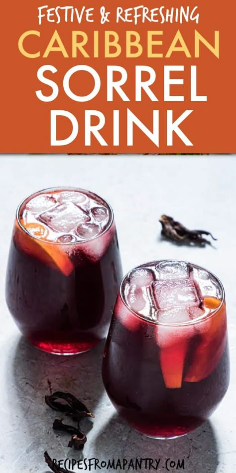 Caribbean Sorrel Recipe, Jamaican Hibiscus Drink, Sorrel Rum Punch, Sorrel Drink Caribbean, Sorrel Juice Recipe, How To Make Sorrel Drink, Sorrell Recipe, South African Drinks, Jamaican Drink Recipes