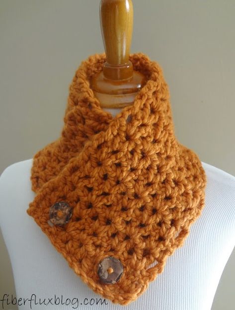 Fiber Flux: Free Crochet Pattern...Butternut Squash Neck Warmer! Crochet Neck Warmer, Crocheted Scarf, Delicate Crochet, Diy Vetement, All Free Crochet, V Stitch, Crochet Items, Scarf Crochet Pattern, Crochet Cowl