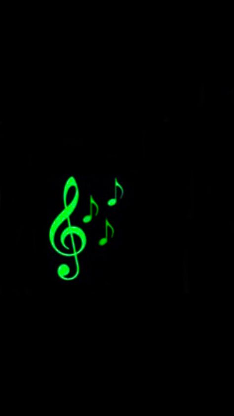 Green Music Icon, Notes Tattoo, Green Music, Music Notes Tattoo, Logo Neon, Green Notes, Note Tattoo, Aesthetic Phone, Music Icon