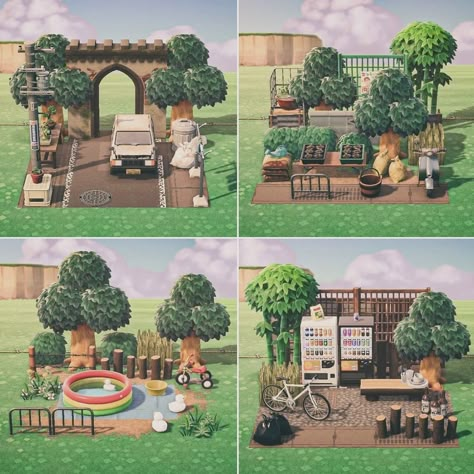 Instagram Animal Crossing Parking Lot Code, Cute Animal Crossing Clothes, Kiki Acnh, Acnh Filler Ideas, Animal Crossing Easter, Acnh Simple Island, Acnh Villager Yard, Forestcore Acnh, Acnh Countryside