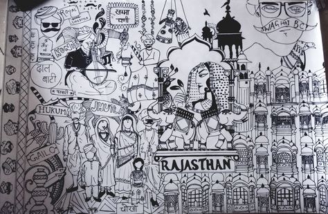 #doodleart #seemedoodle #doodleartenthusiasts #art #sketch #artoftheday #copic #rajasthan #india #doodle Rajasthan Doodle Art, Rajasthan Doodle, India Illustration Doodles, India Doodle Art, Rajasthan Illustration, India Doodle, Indian Illustrations, Travel Doodle, Jaipur Art