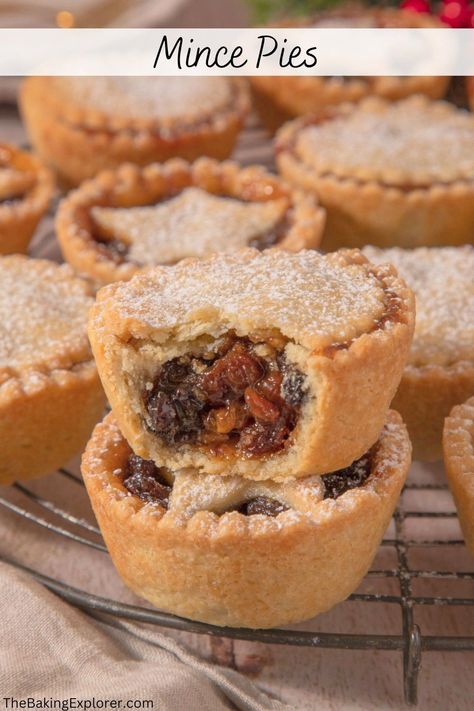 Recipe for Mince Pies - the classic Christmas bake! Made with sweet shortcrust pastry and filled with fruit and boozy mincemeat. Easy to make and so tasty! #thebakingexplorer #mincepies #mincemeat #christmasbaking #shortcrustpastry Gluten Free Mince Pies, Mince Pie Recipe, Mince Pies Christmas, Gluten Free Pastry, Fruit Cake Christmas, Mince Pie, Mince Recipes, Christmas Fruit, Homemade Pastries