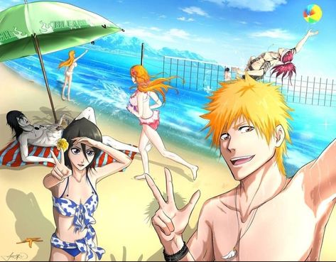 Anime Beach Episode, Anime Summer Beach, Sol Aesthetic, Anime Beach, Beach Episode, Burn The Witch, Band Au, Left For Dead, Anime Summer