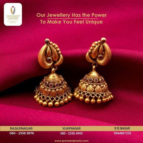 Latest Gold Earrings, Gold Earrings Design, Gold Earrings Bridal, Earrings Latest, Small Earrings Gold, Temple Jewellery Earrings, Wedding Jewelry Sets Bridal Jewellery, Gold Earrings Indian, Gold Jhumka Earrings