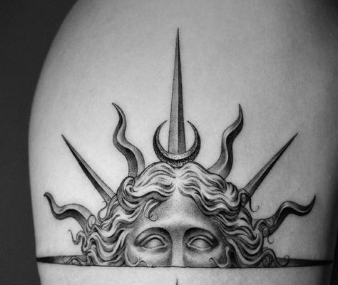 Leg Sleeve Tattoo Male Greek Mythology, Sol Invictus Tattoo, Oni Tattoo, Simple Tattoos For Guys, Cool Tattoo Drawings, Capricorn Tattoo, Dragon Ball Tattoo, Full Arm Tattoos, Greek Statues