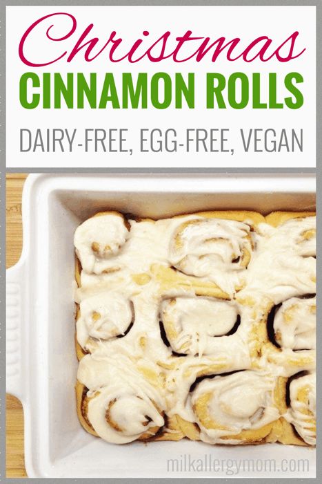 Dairy-Free & Egg-Free Vegan Christmas Cinnamon Rolls. No kneading, no bread machine. Just use your Kitchen Aid Mixer!  Make ahead on Christmas Eve. Milk Allergy Mom, Egg And Grapefruit Diet, Milk Allergy, Egg Free Recipes, Carbohydrates Food, Dairy Free Eggs, Eating Eggs, Allergy Free Recipes, Egg Diet