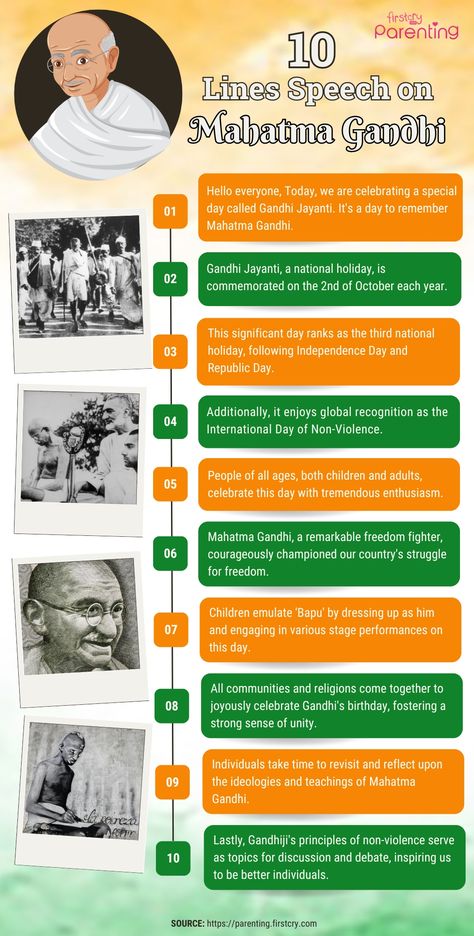 10 lines on mahatma gandhi About Gandhi Jayanti, Gandhi Jayanti Speech, Classroom Board Ideas, Speech For Students, Speech In English, Mahatma Gandhi Jayanti, English For Students, Gandhi Jayanti