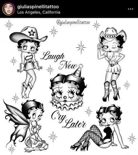 Betty Boop Line Art, Chicano Betty Boop, Betty Boop Pin Up Tattoo, Betty Boop With Wings, Gothic Betty Boop Tattoo, Chicana Betty Boop, Betty Boop Flash Tattoo, American Traditional Betty Boop, Betty Boop Stencil