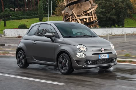 Fiat 500 Sport, factory-issued press photo, 1/2021 Fiat 500 Sport, Fiat Cars, Grey Car, Car Colors, S Car, Car Manufacturers, Press Photo, Fiat 500, Small Cars