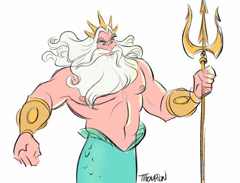 Steven Thompson Disney King Triton Steve Thompson Disney, Steven Thompson, Disney Dudes, Steve Thompson, Disney Amor, Ariel Disney, Disney Merch, Disney Artists, Disney Fanatic