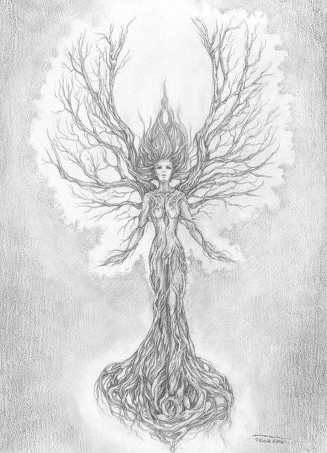 Woman Tree Tattoo, Mother Nature Tattoos, Nature Goddess, Goddess Tattoo, Tree Woman, Tree Of Life Tattoo, Tattoo Life, Nature Tattoos, Tree Drawing