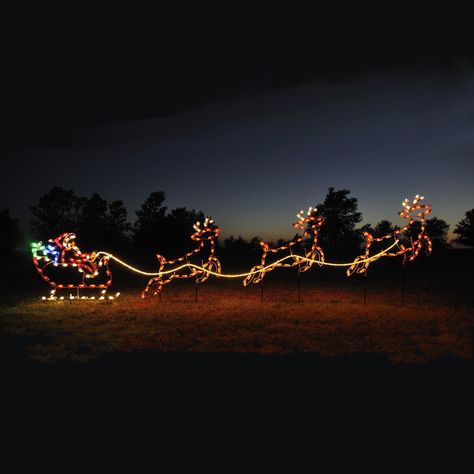 Santa Sleigh Outdoor, Santa Sleigh And Reindeer Outdoor, Santa On Roof Decoration, Rooftop Christmas Decorations, Sleigh And Reindeer Outdoor, Christmas Roof Decorations, Reindeer Outdoor Decorations, Led Lights Decoration, Christmas Reindeer Lights