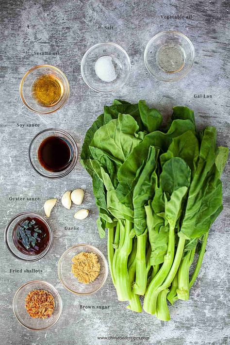 Chinese Broccoli With Oyster Sauce, Kai Lan Recipe, Gailan Chinese, Gai Lan Recipe, Broccoli With Oyster Sauce, Chinese Broccoli Recipe, Sides Veggies, Healthy Thai Recipes, Chinese Broccoli