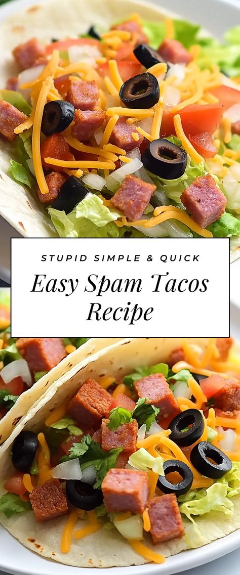 Image for Easy Spam Tacos Recipe Recipes Using Spam, Spam Recipes, Olive Relish, Dinners Easy, Lunch Meat, Mexican Foods, Easy Weeknight Dinner, Easy Weeknight, Taco Recipes