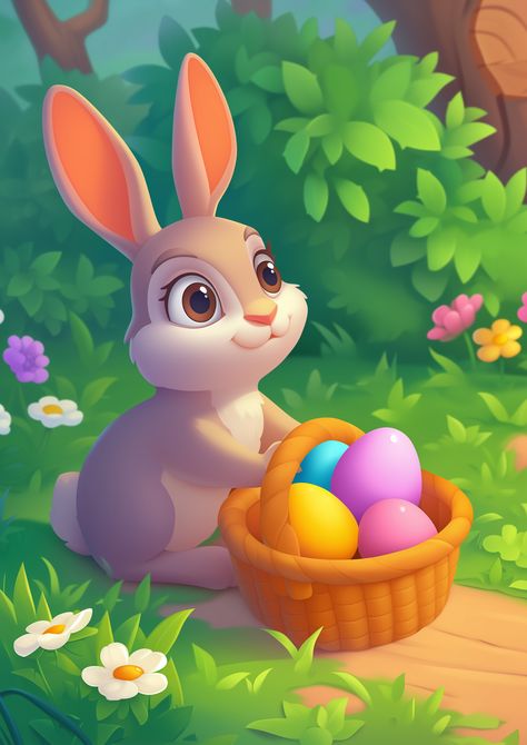 Casual Game Art, Bunny Character, Farm Mobile, Easter Games, Jungle Art, Casual Art, Game Illustration, Casual Game, Cute Games