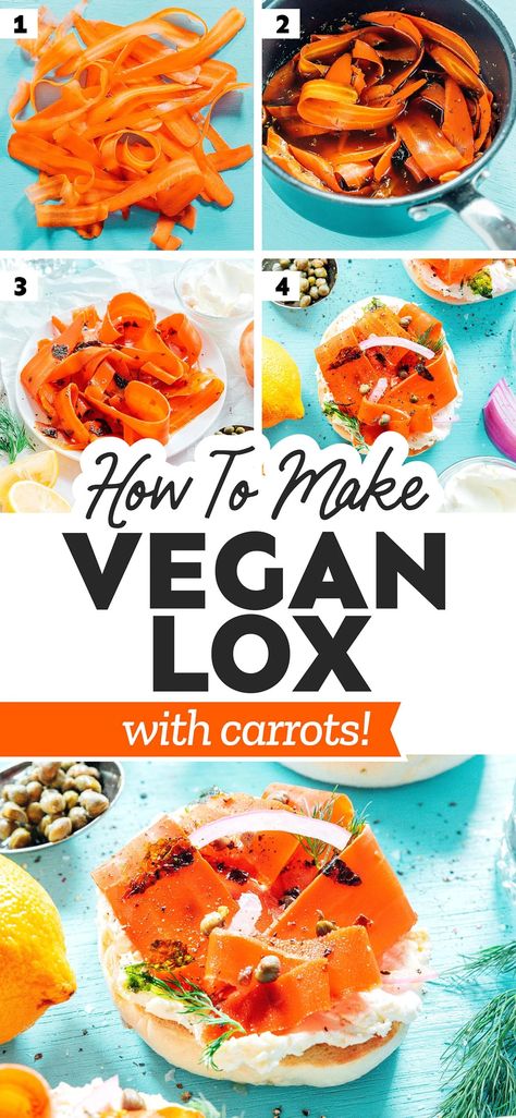 Vegan Smoked Salmon, Lox Recipe, Carrot Lox, Balsamic Carrots, Vegan Seafood, Salmon Lox, Boil Carrots, Bean Dishes, Plant Based Meal Planning