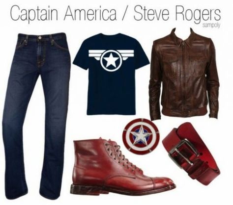 Captain America/ Steve Rogers Captain America Outfit, Avengers Outfits, Everyday Cosplay, Dance Ideas, Disney Bounding, Geek Fashion, Casual Cosplay, Steve Rogers, Inspired Outfits