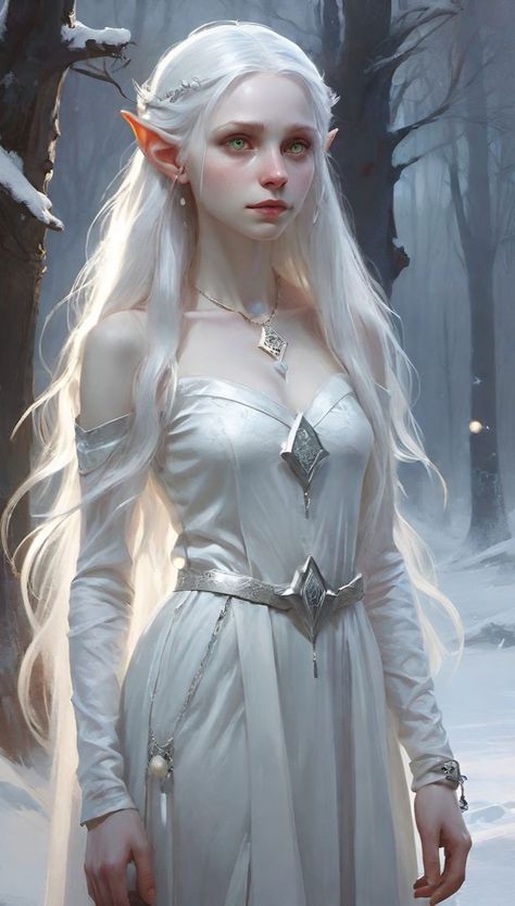 Albino Elf, Snow Elf, Dark Fantasy Artwork, Ren Fair, Fantasy Heroes, High Elf, Kids Game, Fantasy Artwork, Gecko