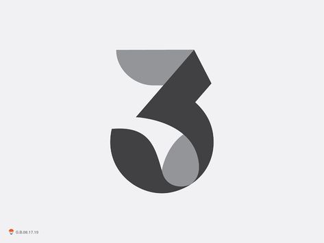 3 by George Bokhua on Dribbble Numeric Logo Design Numbers, Logo With Numbers Graphic Design, 30 Number Logo, George Bokhua, Numeric Logo, Numbers Typography, 달력 디자인, Inspiration Logo Design, Logo Idea