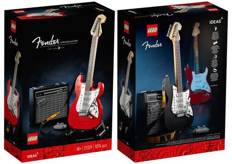 Lego Sets For Boys, Lego Guitar, Lego Presents, Lego Wall E, Best Lego Sets, Music To My Ears, Blue Slime, Diy Best Friend Gifts, Stratocaster Guitar