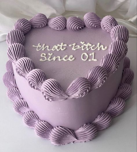 @fourtwentybakeit Lilac Bday Cake, Purple 30th Birthday Cake, Lilac Heart Cake, Lilac Cake Ideas, Birthday Cake Lilac, Lilac Birthday Cake, Purple Heart Cake, Hart Cake, Roxo Aesthetic