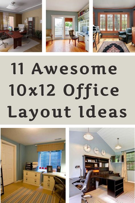 Office Layout Ideas Small Home Office Size, Home Office For 2 Layout, How To Arrange An Office, Small Office Arrangement Layout, Small Office Design Plan, Angled Desk Office Layout, Study Room Layout Floor Plans, Small Home Office Design Layout, Small Front Office Design