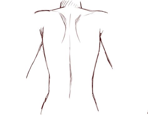 Drawing Backside, Back Of Body Drawing, Drawing Reference Back View, Back Template, Back Images, Backless Dress Drawing Reference, Female Back Sketch, Bare Back Reference, Womens Back Sketches