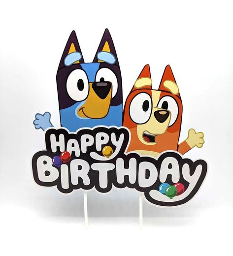 PRICES MAY VARY. ⭐ Package includes (1) Blue Dog and Friends Birthday cake topper printed on recycled paper and mounted on food grade paper posts. ⭐ Doggy cake topper measures approximately 7 inches wide and 9 inches tall, including the post length. Measurements are approximate due to the hand-made quality of each piece. The posts are exposed approximately 2.5 in from the bottom of the paper. ⭐ Our cake topper set features a majority of quality card board and paper products and packaged with rec Bluey Cake Topper, Doggy Cake, Friends Birthday Cake, Theme Cookies, Friends Cake, Blue Cakes, Card Board, Edible Cake Toppers, Happy Birthday Cake Topper