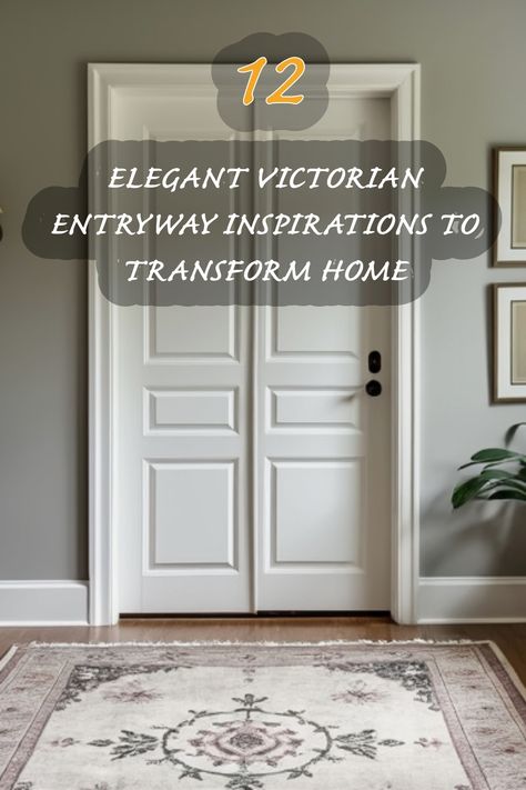 Explore my favorite elegant Victorian entryway inspirations that truly transform a home. From stunning double doors to chic rugs, these ideas reflect timeless beauty and sophistication. Perfect for anyone looking to enhance their entryway with a touch of classic elegance! Large Hallway Ideas Entrance, Vestibule Ideas Entryway, French Hallway, Entryway Inspirations, Victorian Entrance Hall, Victorian Foyer, Victorian Entryway, Victorian Entrance, Entryway Paint