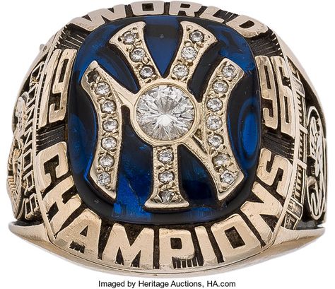 Baseball Collectibles:Others, 1996 New York Yankees World Series Championship Ring.... World Series Rings, Plush Craft, Yankees World Series, Record Display, Yankees Logo, Championship Rings, Derek Jeter, Ny Yankees, Blue White And Black