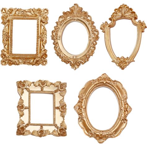 PRICES MAY VARY. High quality materials: These mini photo frames are made of resin material, sturdy and easy to clean, with a metal surface and delicate texture, making them an ideal choice for showcasing jewelry and nail decoration. They are a great pose tool for photography Add elegance: These antique photo frames are decorated with Baroque style carvings, highlighting an elegant and rustic atmosphere that can add a touch of elegance and artistic beauty Applicable to: These retro photo frames Antique Photo Frames, Mini Photo Frames, Frame Props, Oval Picture Frames, Retro Pictures, Pc Table, Vintage Picture Frames, Photography Accessories, Images Vintage