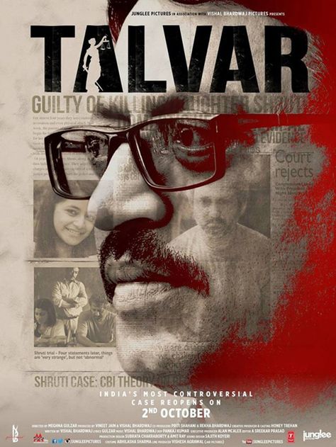 Talvar Talvar Movie, Hindi Movie Poster, English Movie Poster, Thai Series, Imdb Movies, Hindi Movie, 2015 Movies, Movie Posters Design, Creative Poster