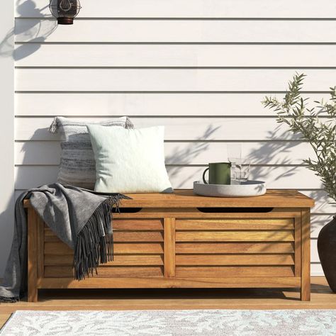 Porch Storage, Outdoor Storage Bench, Deck Storage, Patio Storage, Deck Box Storage, Solid Wood Cabinets, Outdoor Storage Boxes, Wayfair Furniture, Deck Box