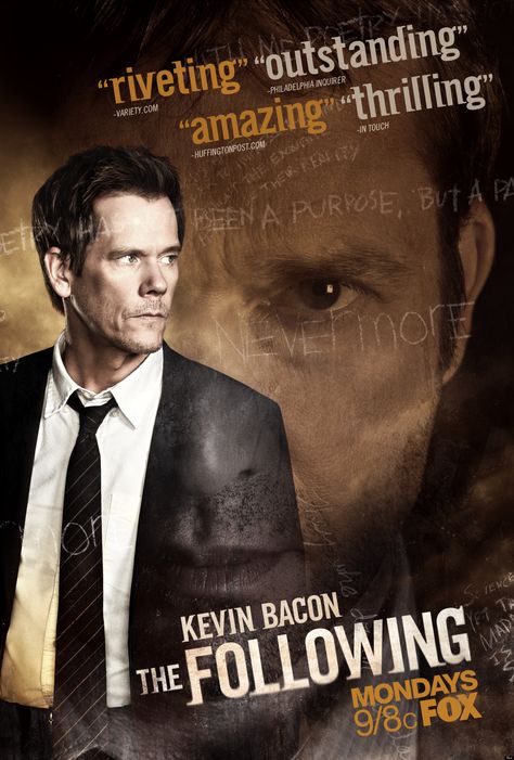 The Following - cant wait for the second season !! Sofia Loren, Edward Norton, Kevin Bacon, Serge Gainsbourg, Movies And Series, Great Tv Shows, Tv Times, Me Tv, Kate Winslet