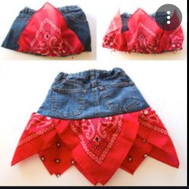 Bandana Skirt, Bandana Crafts, Bandana Dress, Make An Outfit, Sewing Kids Clothes, Diy Baby Clothes, Skirt Tutorial, Clothes Sewing, Upcycle Jeans