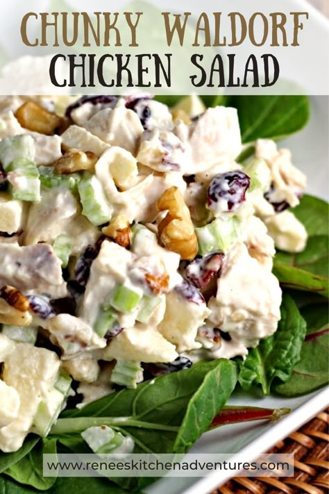 Chicken Wardolf Salad, Chicken Salad Recipe No Grapes, Chicken Salad With Lettuce, Sandwich Types, Full Chicken, Waldorf Chicken Salad, Costco Chicken, Salad With Apples, Chicken Salad With Apples