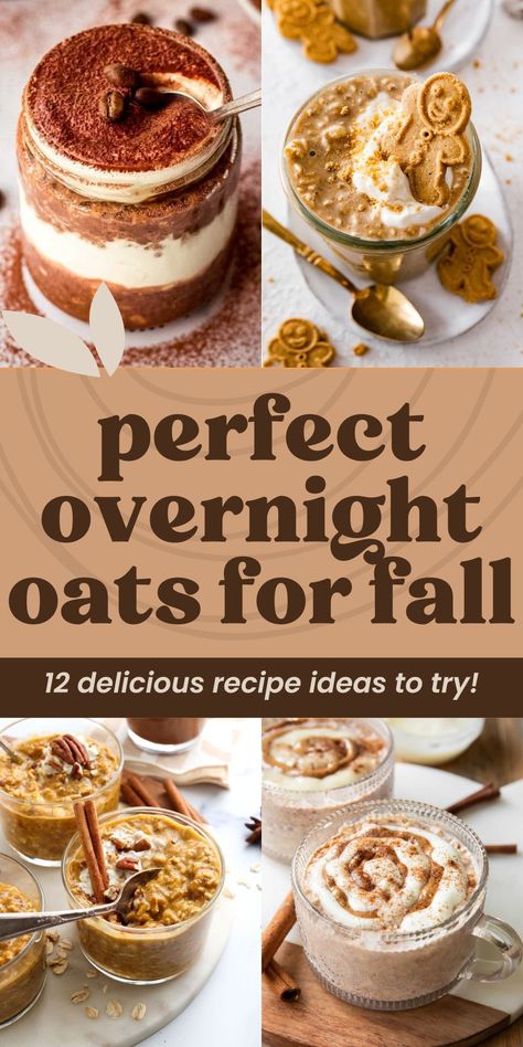 Start your day with these fall-flavored overnight oats! With pumpkin, apples, and cinnamon, these easy, meal-prep-friendly recipes add a touch of festive flavor to your breakfast routine. Autumn Breakfast Healthy, Overnight Oats Fall, Fall Overnight Oats, Fall Breakfast Recipes, Overnight Oat Recipes, Apple Overnight Oats, Overnight Oats Recipe Easy, Best Vegan Breakfast, Pumpkin Overnight Oats