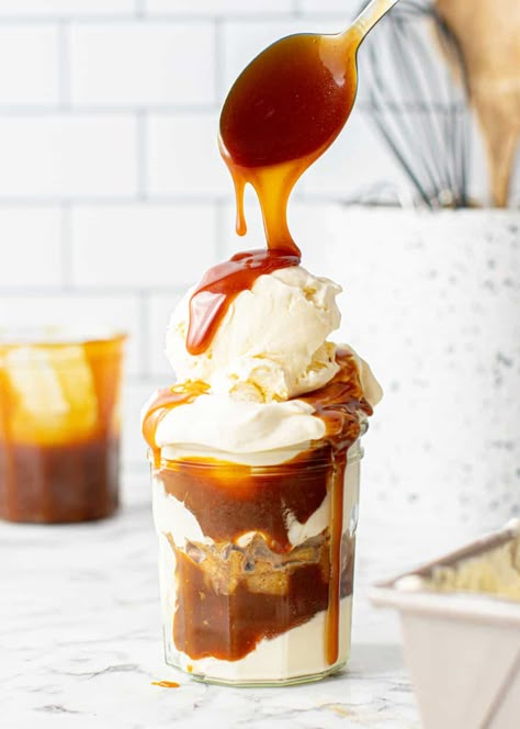 Ice Cream Sundae Recipe, Sundae Recipes, The Modern Proper, Modern Proper, Salted Caramel Sauce, Caramel Recipes, Think Food, An Ice Cream, Ice Cream Sundae