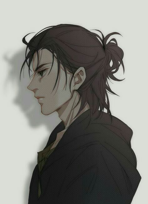 Man Ponytail, Aot Eren, Attack On Titan Aesthetic, Attack On Titan Eren, Dark Anime Guys, New Hairstyle, Attack On Titan Fanart, Attack On Titan Art, Hairstyles For Short Hair