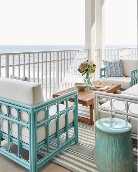 What every weekend should look like ✨ who’s with me?! Spring is on its way and we can't wait for weekends in our happy place. This project… Bungalow Patio, Ashley Gilbreath Interiors, Balcony Seating, Ashley Gilbreath, Small Guest Rooms, Beachside Bungalow, Blue Outdoor Pillows, Outdoor Fireplace Designs, Beach Views