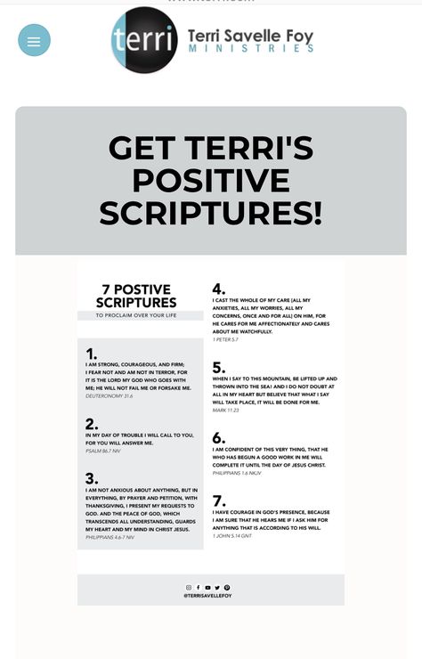 Terri Savelle Foy Affirmations, Positive Scripture, Terri Savelle Foy, Faith Planner, Deuteronomy 31, Bible Things, Womens Ministry, Bible Study, Leadership