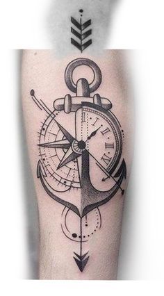 Compass And Anchor Tattoo, Anchor Compass Tattoo, Compass Tattoo Meaning, Compass Tattoos, Shamrock Tattoos, Anker Tattoo, Forearm Band Tattoos, Wrist Tattoos For Guys, Simple Tattoo Designs