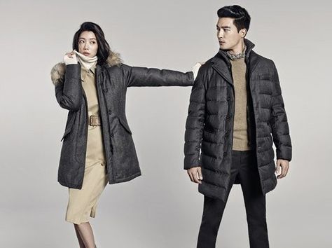 Daniel Henney e Clara casal como modelos para 'PESPOW' | allkpop.com Daniel Henney, His Style, Matching Outfits, Happy Friday, A Couple, Winter Jackets, Things To Wear, Models